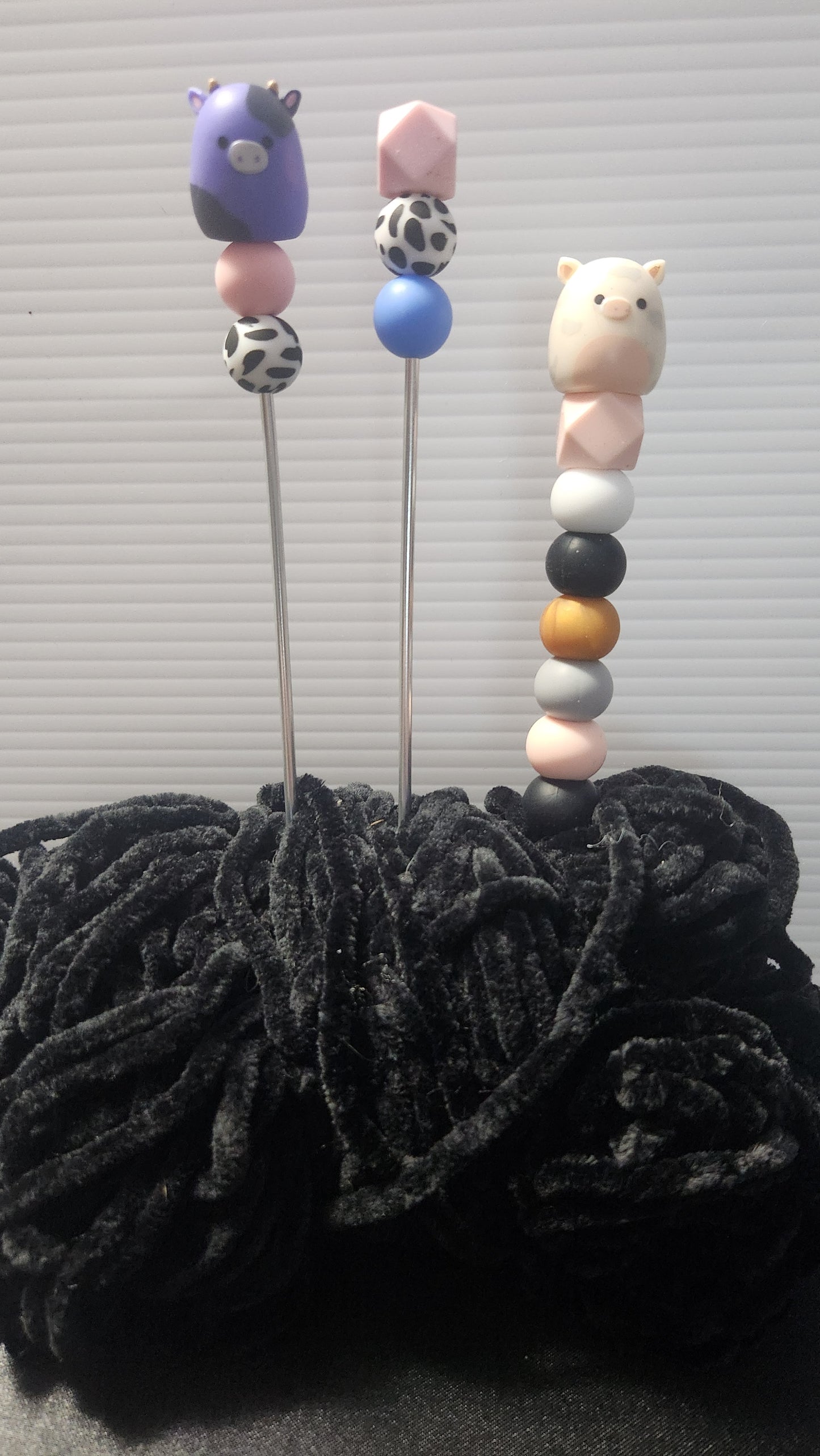 Choose A Beaded Crochet Hook or Ami Sticks made with Squishmallow Squish a longs #1