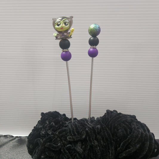 Choose a Beaded Crochet Hook or Ami Sticks made with Disney Villian Doorables