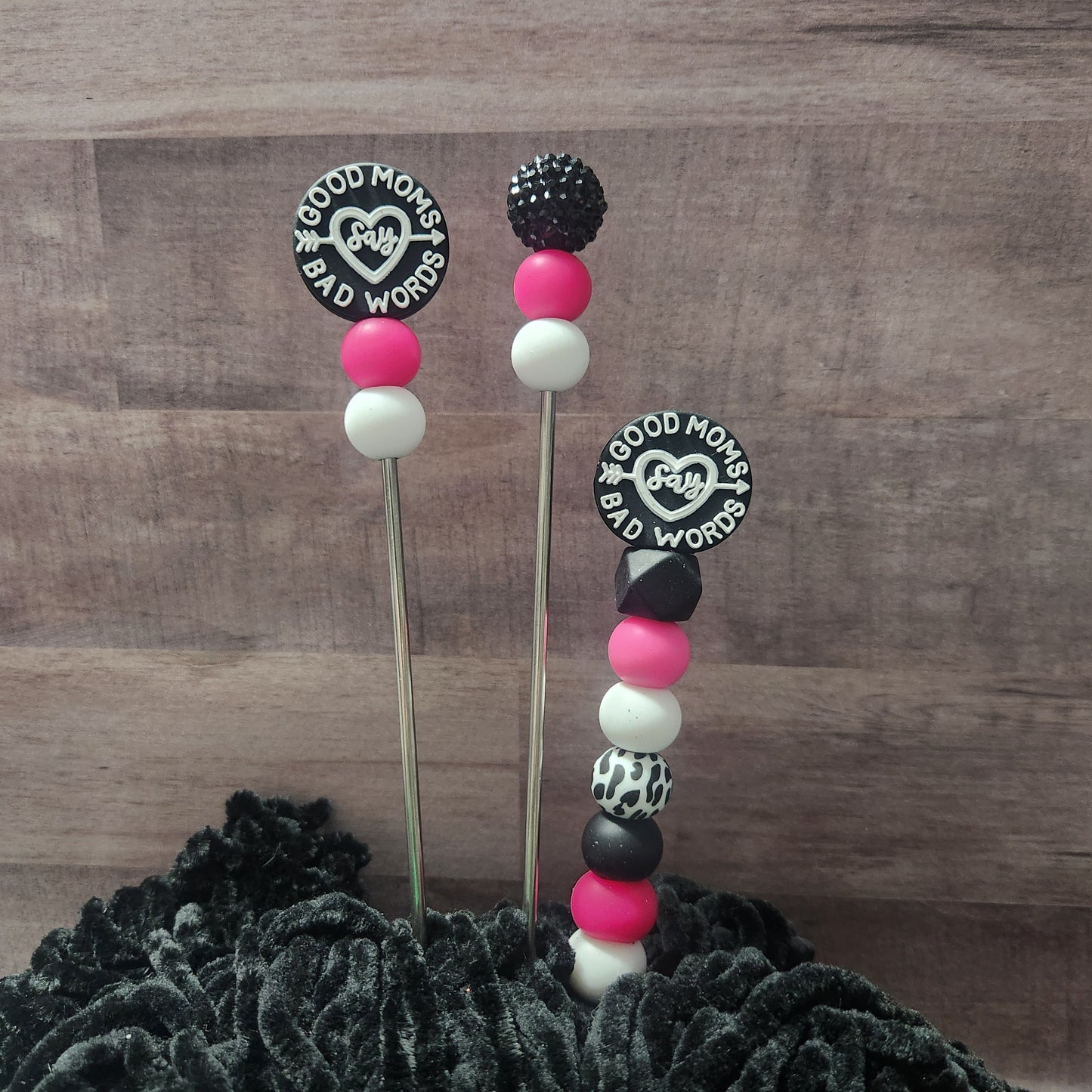 Good moms say bad words Beaded Crochet Hook or Ami Sticks
